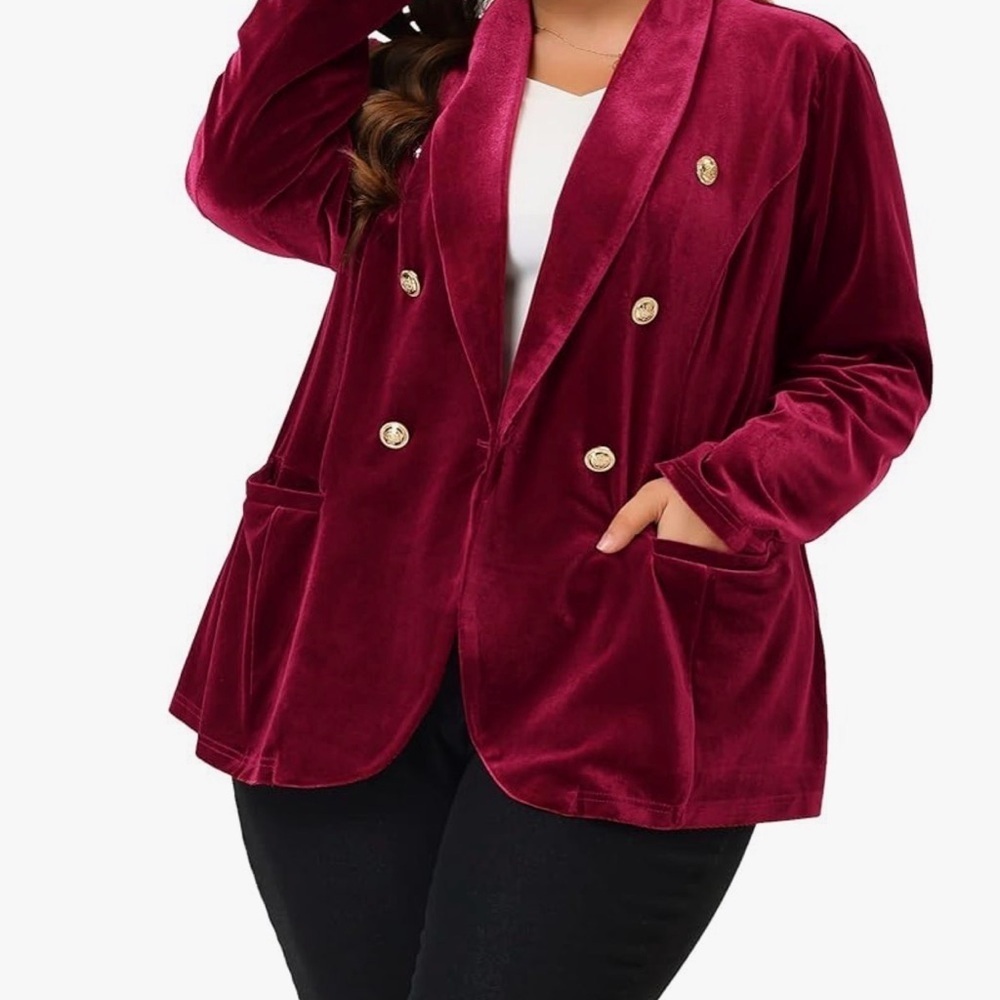 Women's Velvet Double-Breasted Jacket